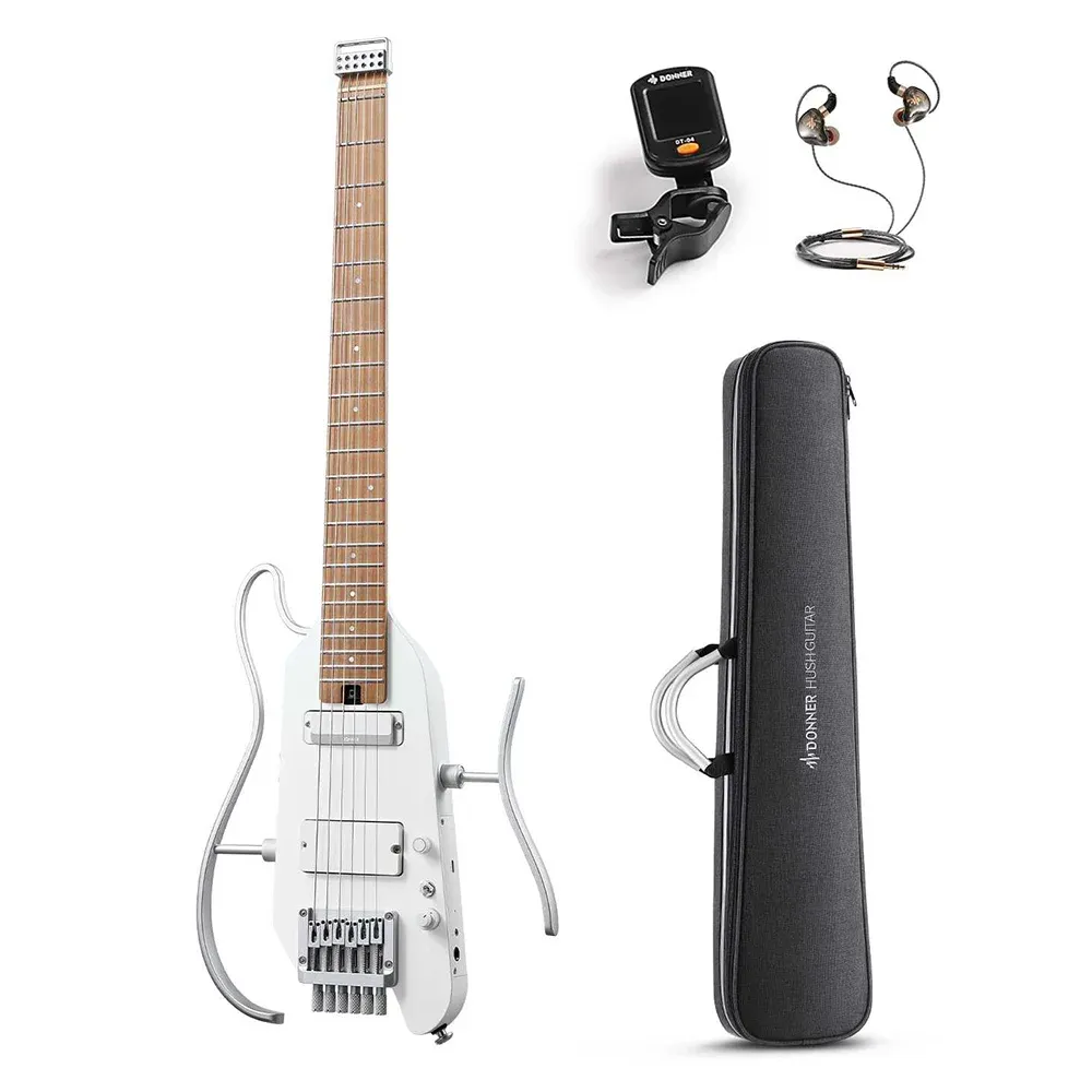 Donner HUSH X PRO White-Luxe Guitarra Portátil | LEMM