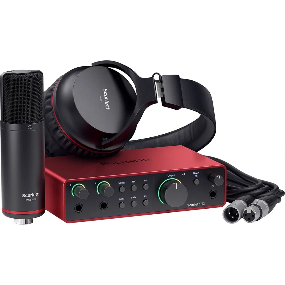 Focusrite Scarlett 2i2 Studio 4th Gen pack de home studio