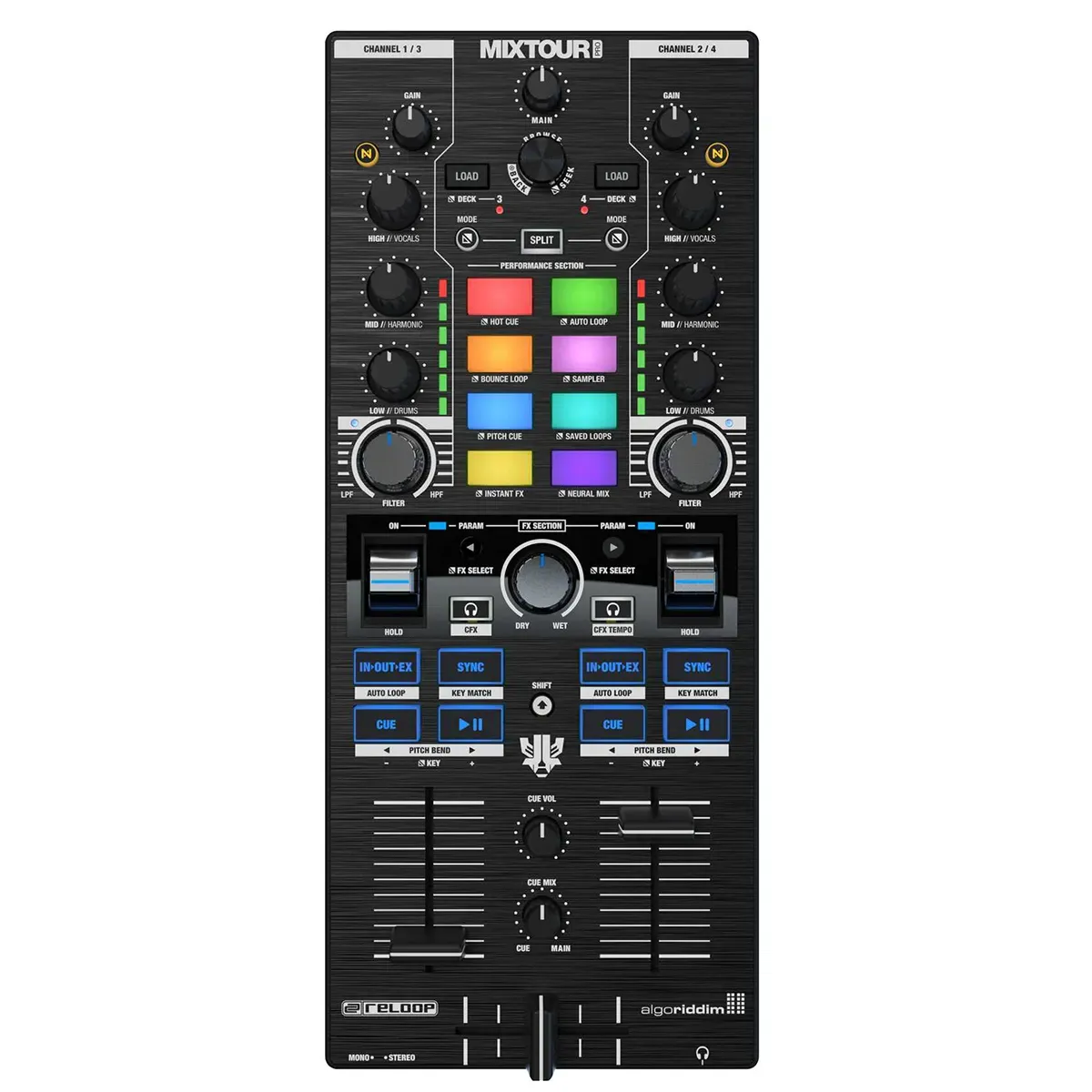RELOOP MIXTOUR DJコントローラー Reloop Mixtour Pro – Controlador DJ Portátil 4 Decks