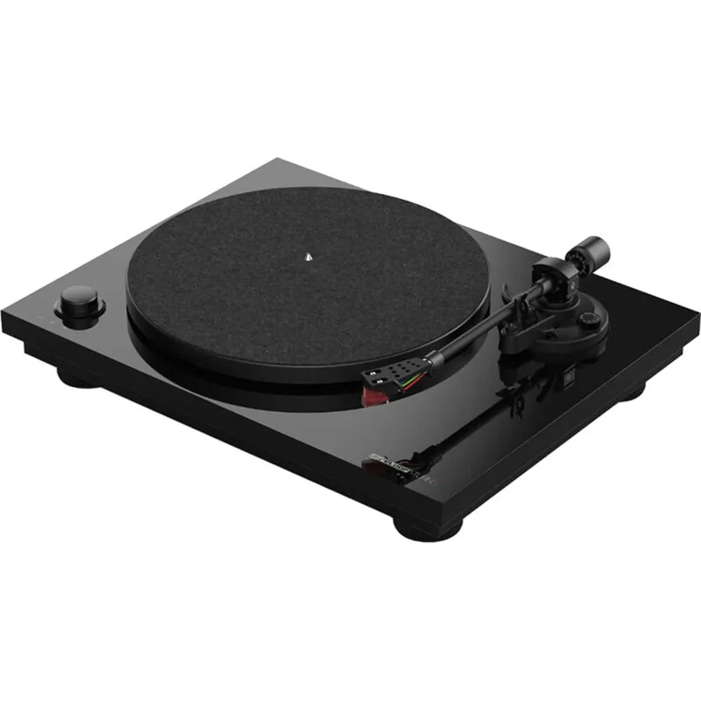 Cápsula Hi-Fi Ortofon montada en una tornamesa de escucha