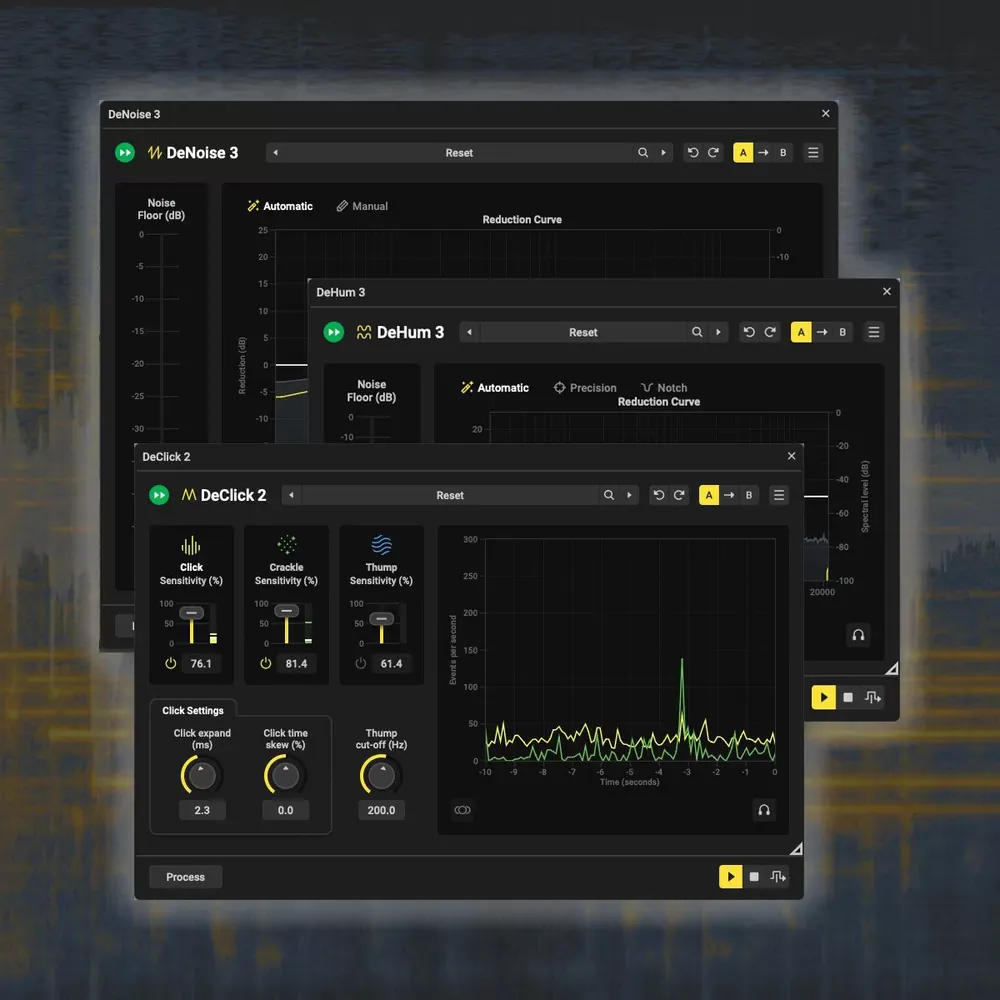 DeNoise 3, DeHum 3 y DeClick de Acoustica 8 Premium