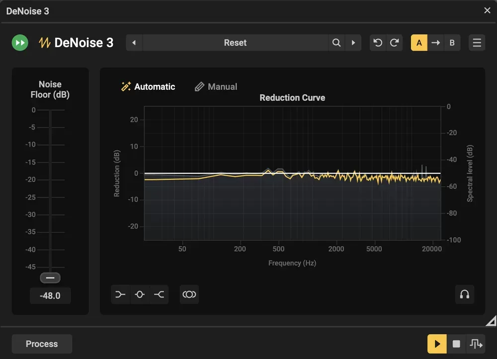 DeNoise 3 en modo automático en Acoustica 8 Premium