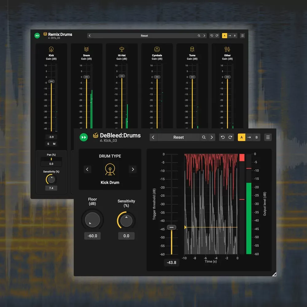 Remix:Drums y DeBleed:Drums de la Drum Production Suite