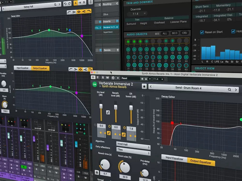 Verberate Immersive 2 en una sesión de mezcla inmersiva 7.1.4