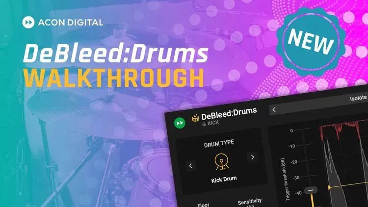 Recorrido por Acon Digital DeBleed:Drums con el selector de tipo de tambor