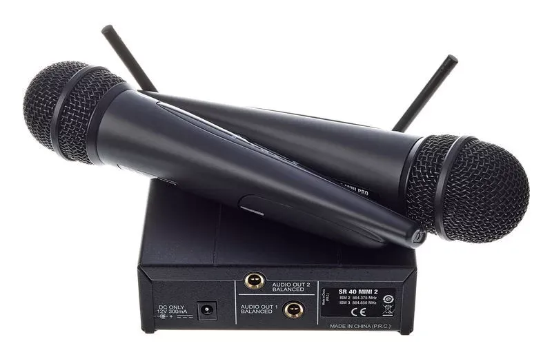 Panel trasero del receptor AKG SR40 Mini2 con dos salidas