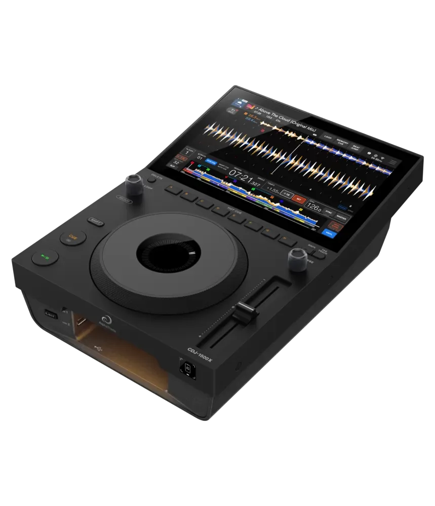 CDJ-1500X en ángulo mostrando el jog wheel y los controles