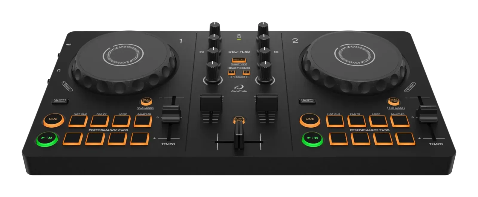 AlphaTheta DDJ-FLX2, controlador DJ de 2 canales para principiantes