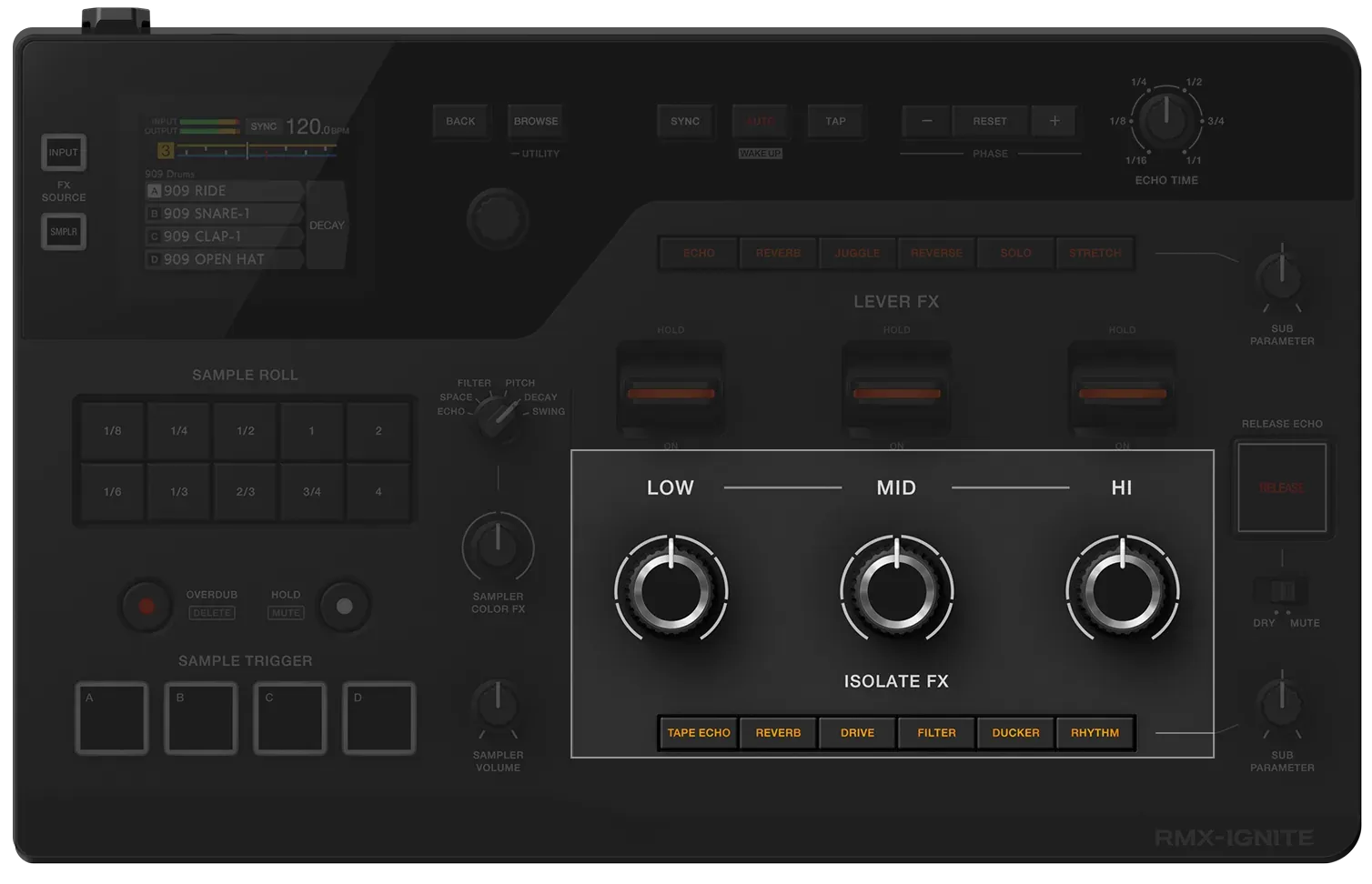 Isolate FX y 3 bandas del RMX-IGNITE