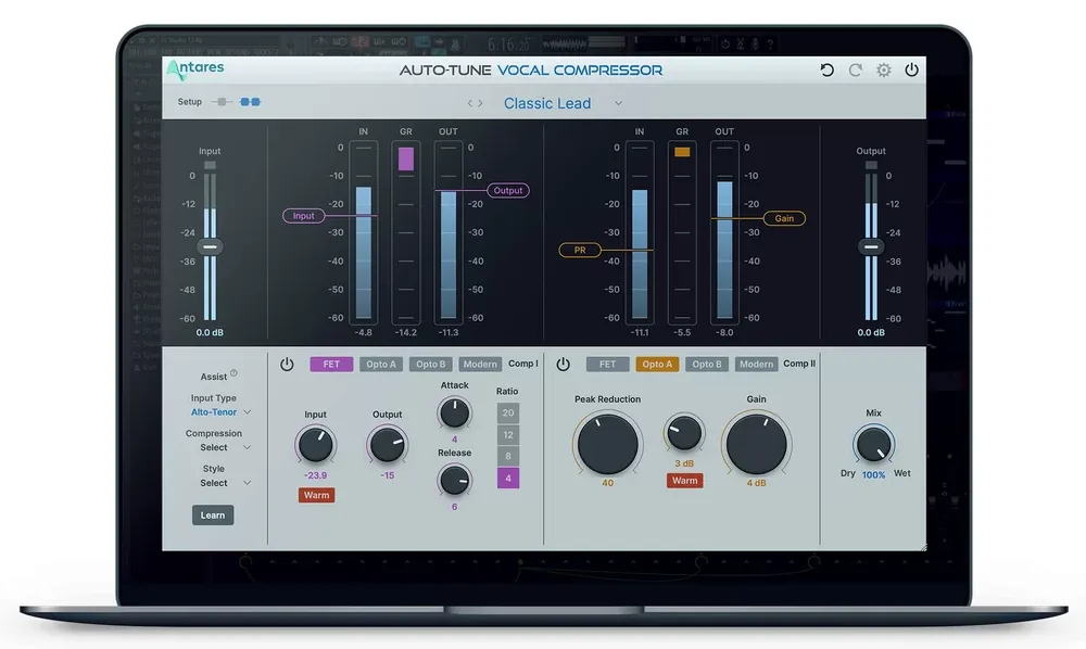 Antares Auto-Tune Vocal Compressor – Compresor de Voz de Doble Etapa con Machine Learning