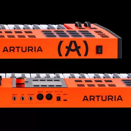 Conexiones USB-C y MIDI DIN del Arturia KeyLab mk3 Ultra