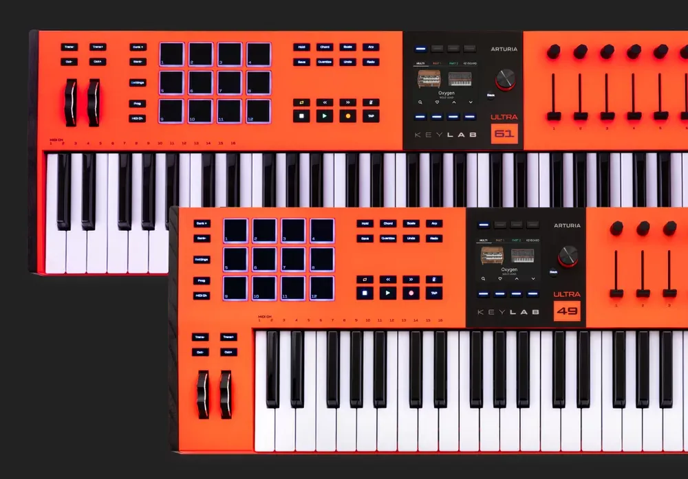 Arturia KeyLab mk3 Ultra en naranja, versiones de 49 y 61 teclas