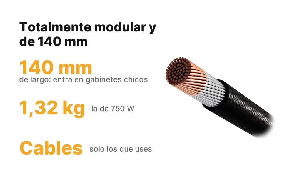 Diseño totalmente modular de 140 mm de las TUF Gaming Gold EVO