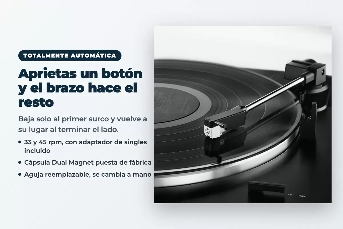 Brazo y cápsula Dual Magnet del AT-LP60XBT
