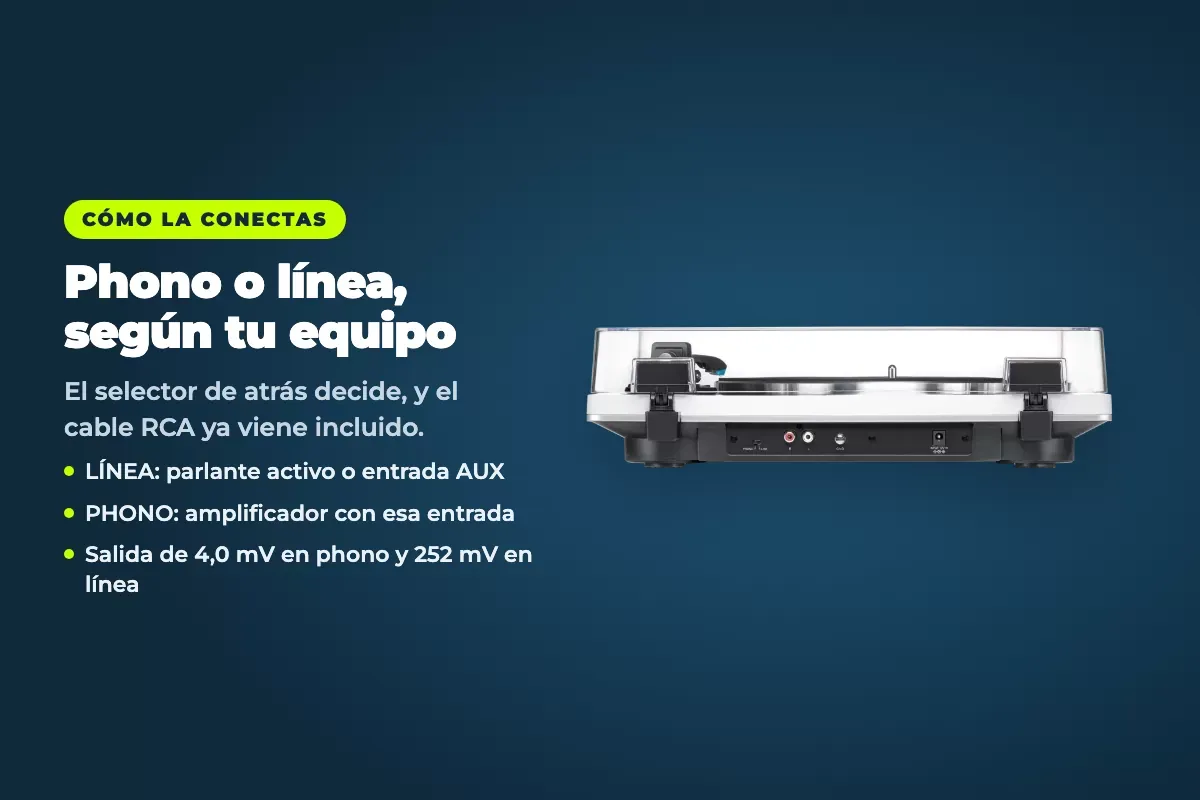 Cómo conectar el AT-LP70X: salida phono o línea