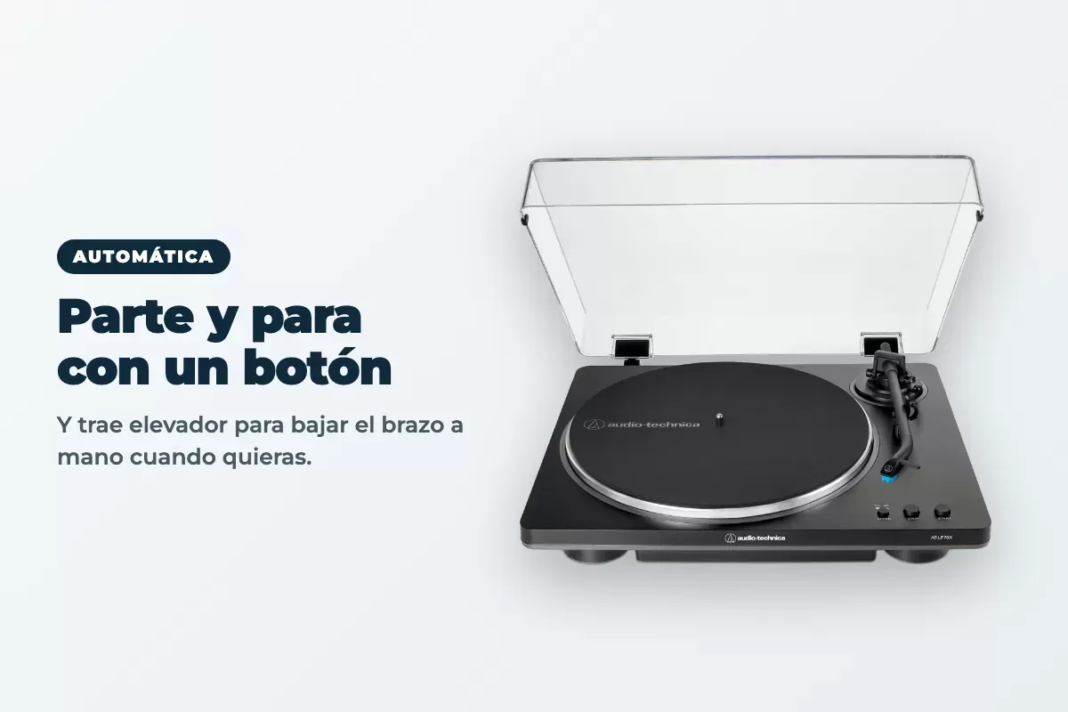 AT-LP70X en negro y gris, funcionamiento automático