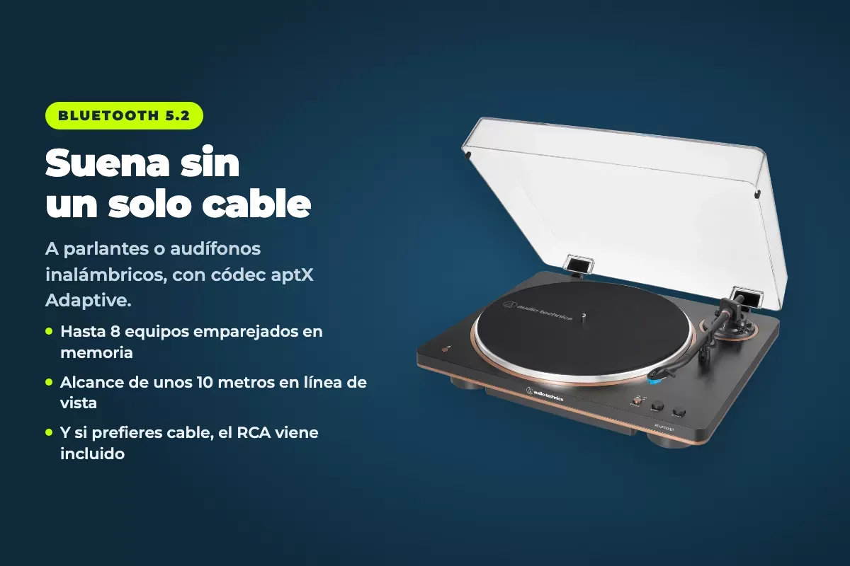 AT-LP70XBT conectándose por Bluetooth