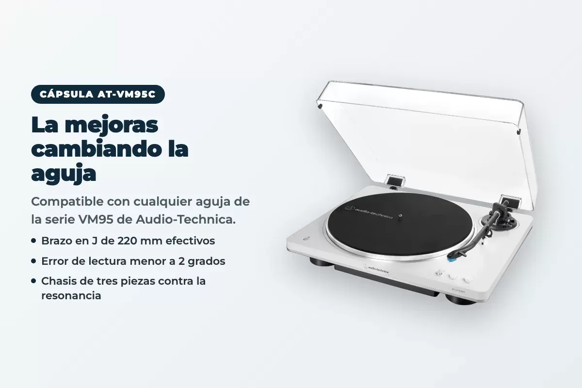 Cápsula AT-VM95C y brazo en J del AT-LP70XBT
