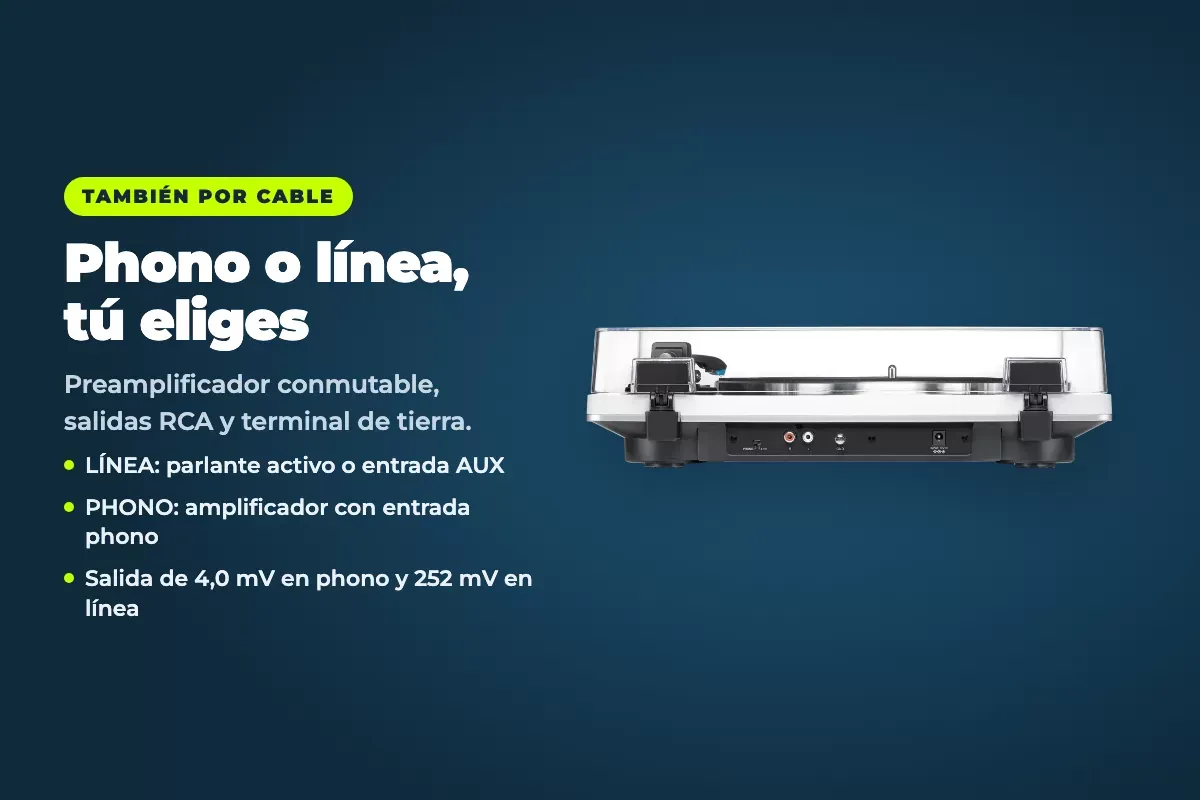 Conexiones traseras del AT-LP70XBT