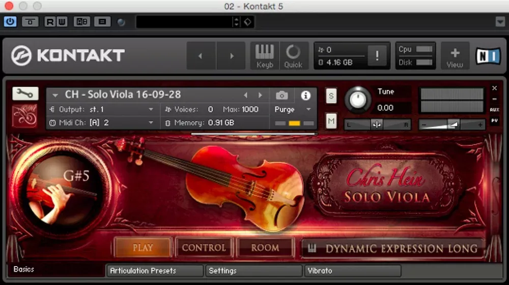 Motor de sonido de Chris Hein Solo Viola EXtended
