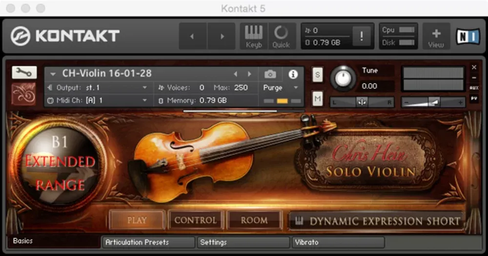 Motor de sonido de Chris Hein Solo Violin EXtended