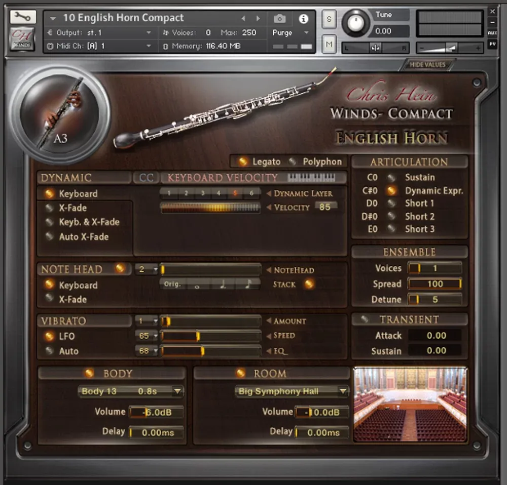 Interfaz de Chris Hein Winds Compact