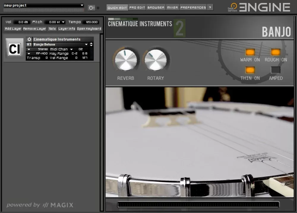 Interfaz de Cinematique Instruments 2