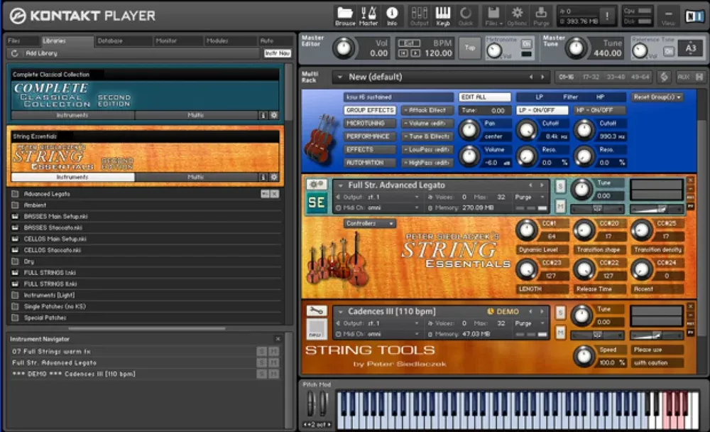 Interfaz de Complete Orchestral Collection