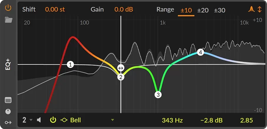 Ecualizador y filtros de Bitwig Studio