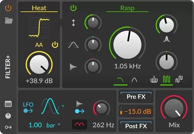 Ecualizador y filtros de Bitwig Studio