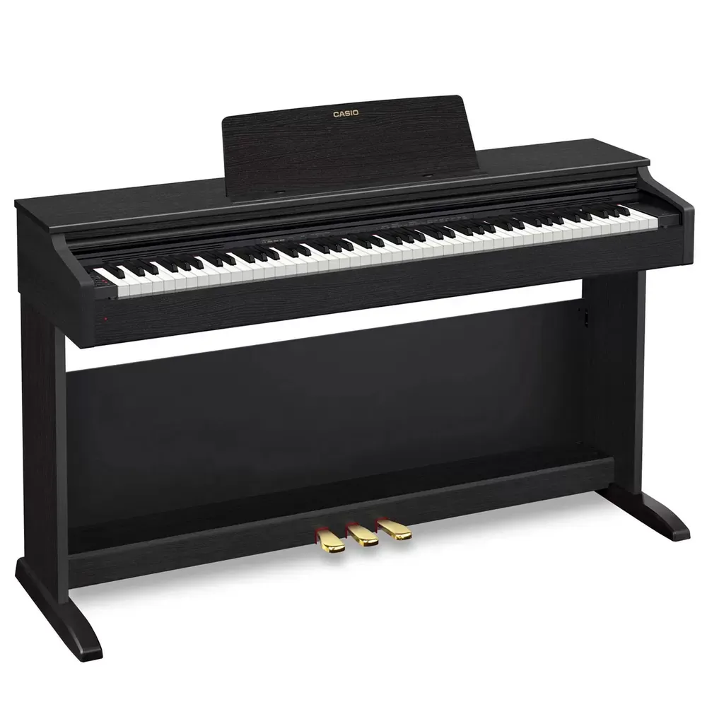 Casio Celviano AP-270 BK, piano digital de mueble de 88 teclas, vista en perspectiva