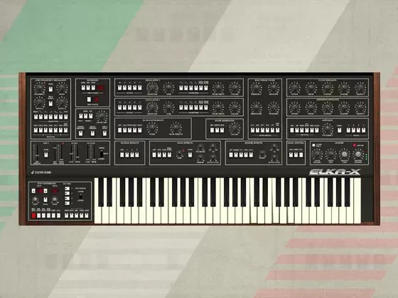 Panel completo del sintetizador virtual Cherry Audio Elka-X, basado en el Synthex