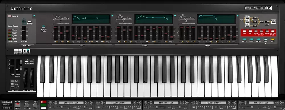 Cuatro envolventes multietapa del Cherry Audio Ensoniq ESQ-1