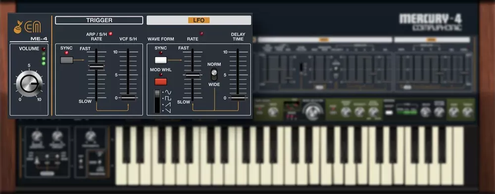 Secciones Trigger y LFO del Cherry Audio Mercury-4