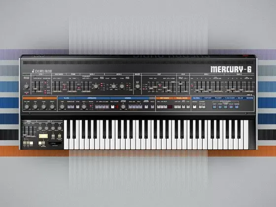 Sintetizador virtual Cherry Audio Mercury-6 en vista angular