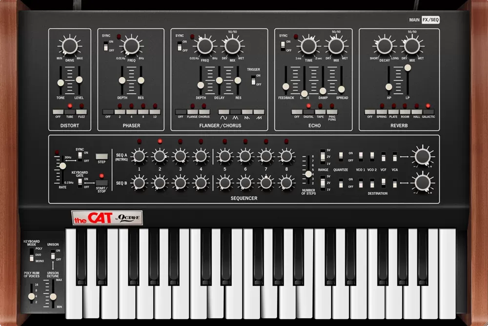 Suite de efectos y secuenciador dual del Cherry Audio Octave Cat en skin alternativo