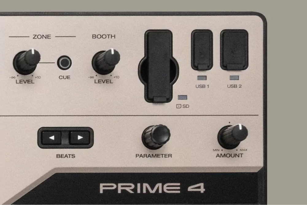 Controles de salidas Zone y Booth del Denon DJ PRIME 4 G2