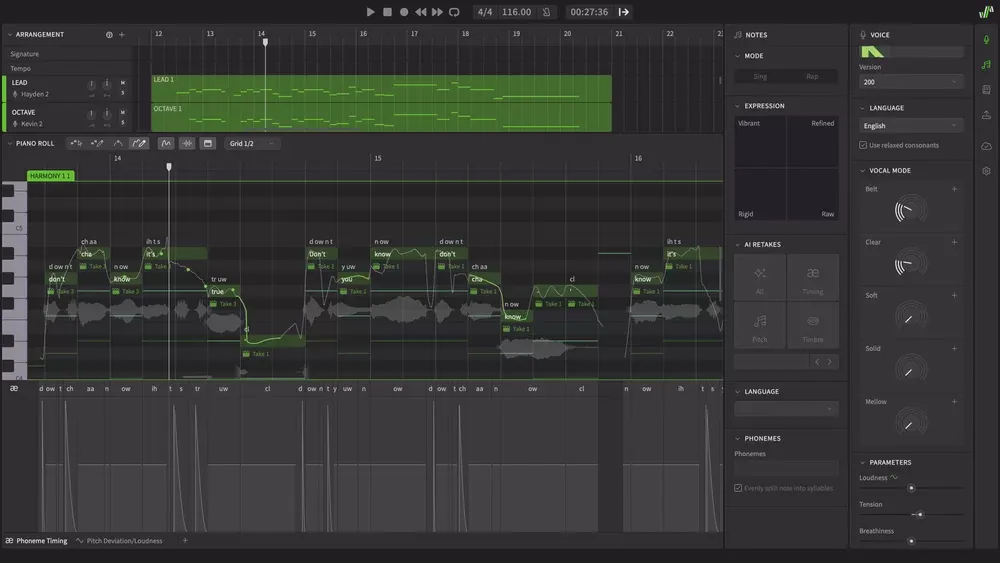 Dreamtonics Synthesizer V Studio 2 Pro – Sintetizador de Voz Cantada con IA, 3 Voces en Inglés