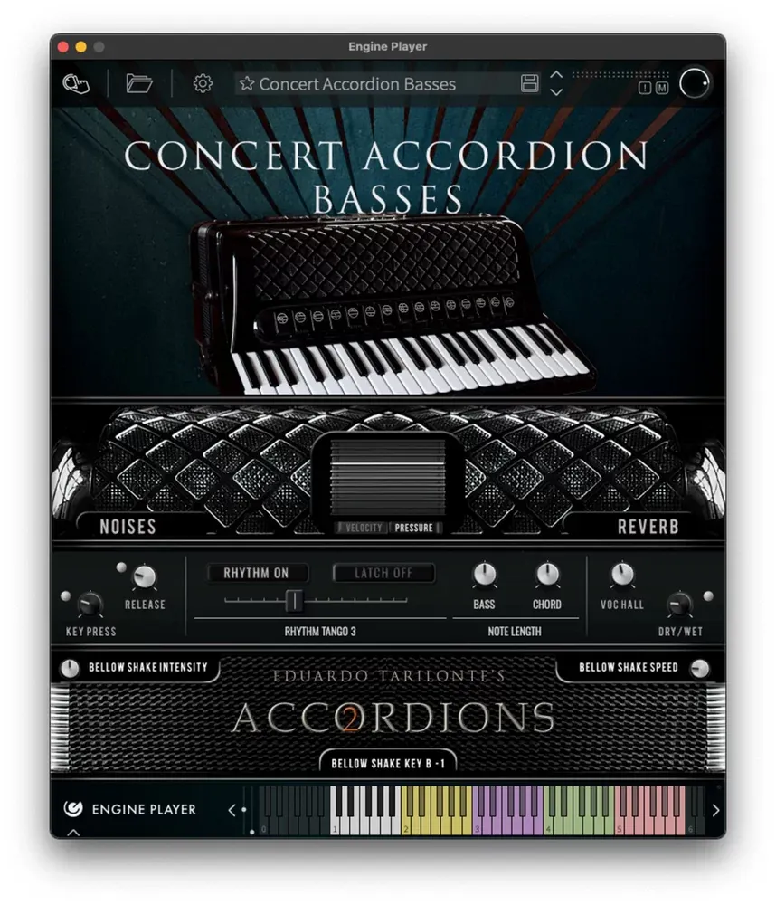 Sección de bajos del Concert Accordion (Bass GUI)