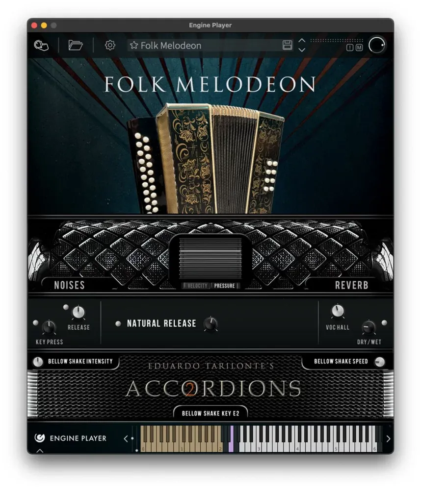 Interfaz del Folk Melodeon en el Engine Player