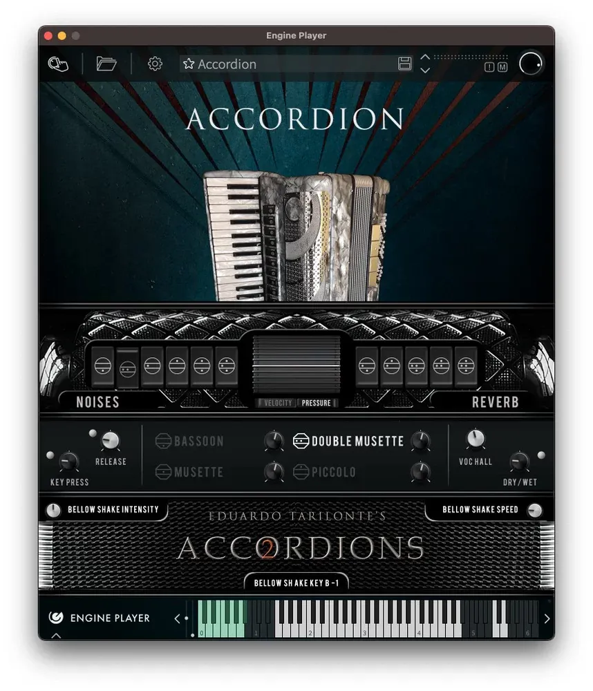 Interfaz del Single Accordion en el Engine Player