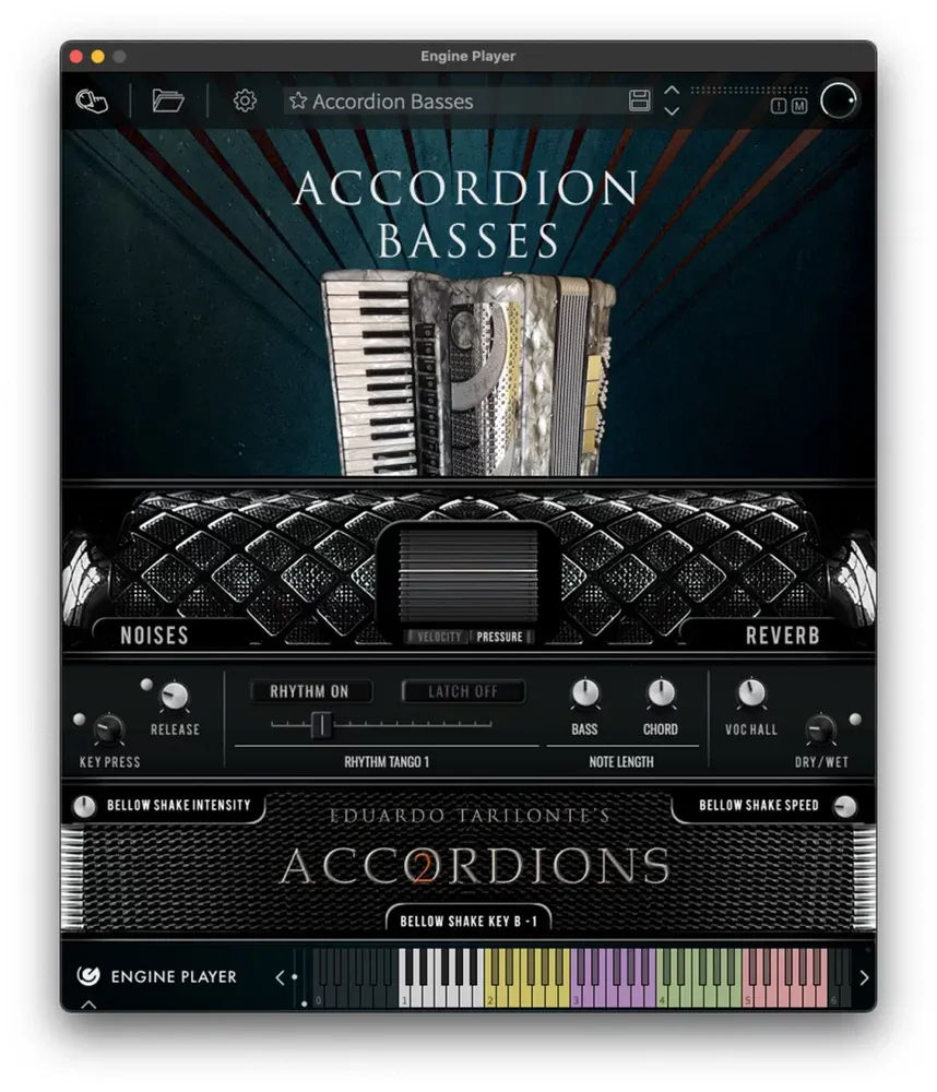 Sección de bajos del Single Accordion (Bass GUI)
