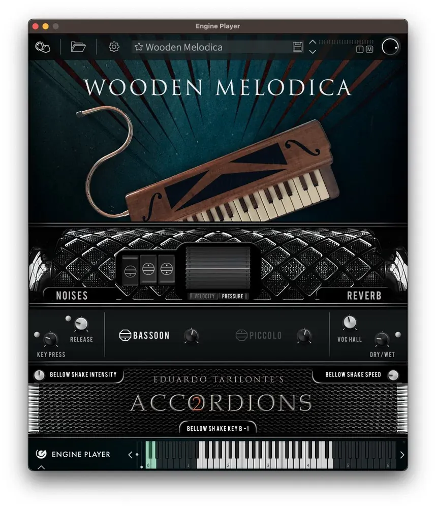 Interfaz de la Wooden Melodica en el Engine Player