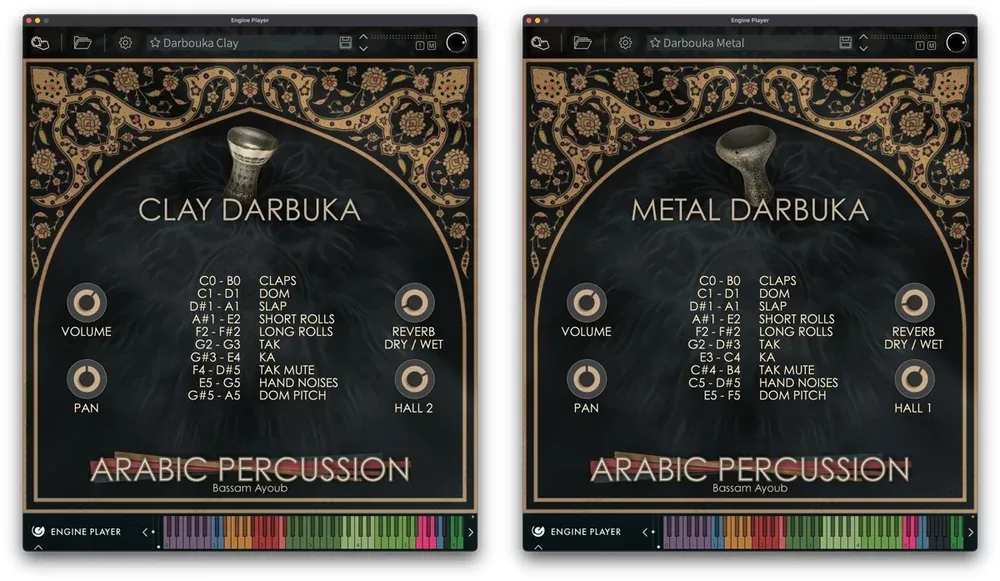 Interfaz del Darbuka en el Engine Player de EngineAudio