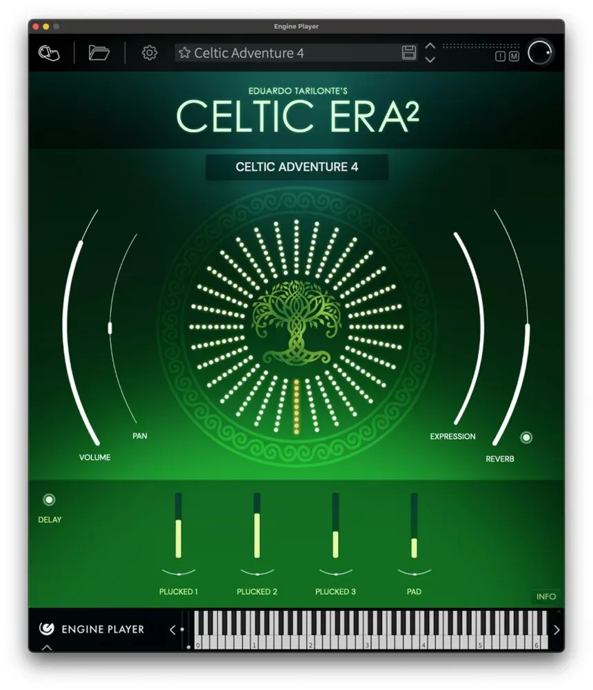 Interfaz del Engine Player con los soundscapes de Celtic ERA 2