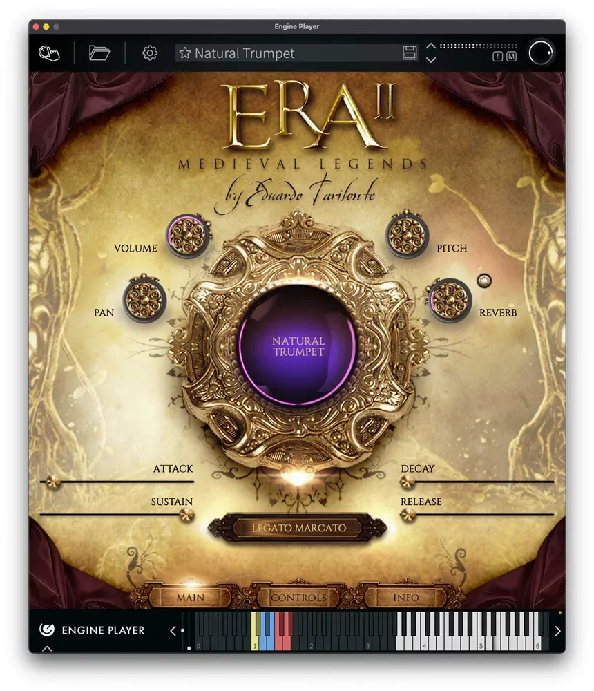 Interfaz de ERA II Medieval Legends en el Engine Player