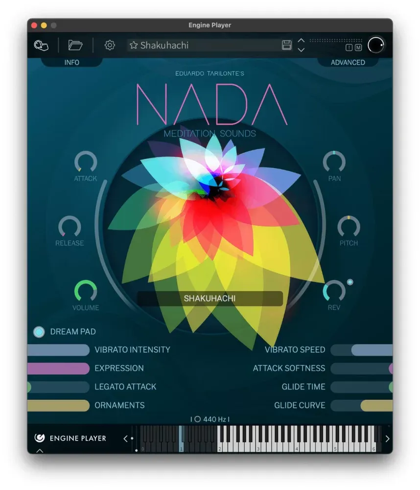 Interfaz del shakuhachi en NADA para Engine Player
