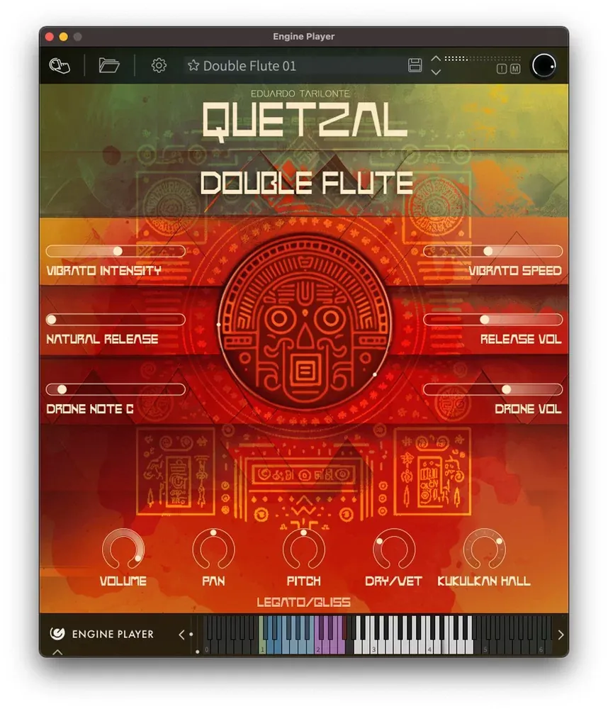 Flauta doble de Quetzal en el Engine Player
