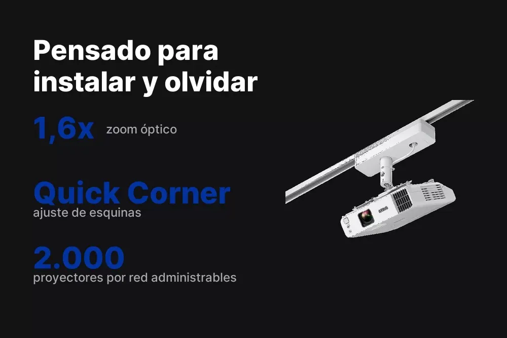 Instalación en techo o riel del Epson PowerLite L260F