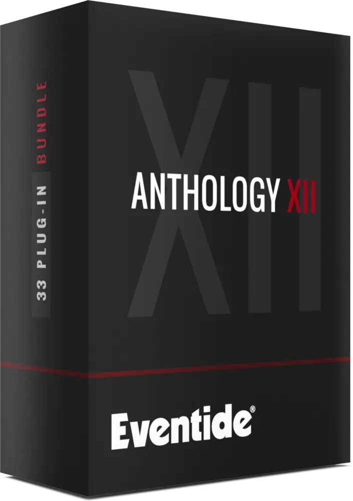 Caja del bundle Eventide Anthology XII, colección de plugins de efectos e instrumentos de Eventide